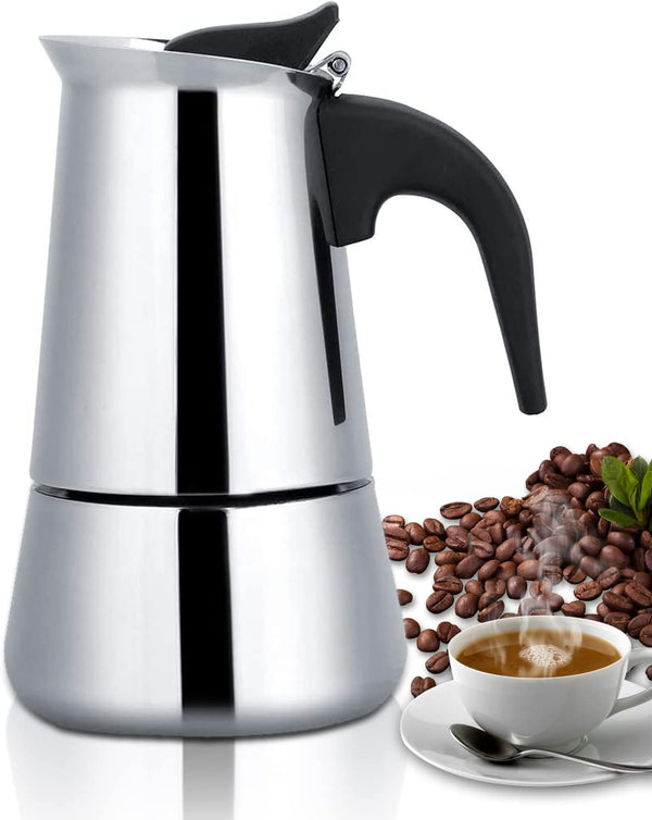 Stainless Steel Stovetop Espreeso Machine 9cup/450ml Coffee Maker Moka Pot Espresso Maker Italian Espresso Coffee Maker for Induction and Gasstove Electric Percolator Coffee Pot Espresso Pot