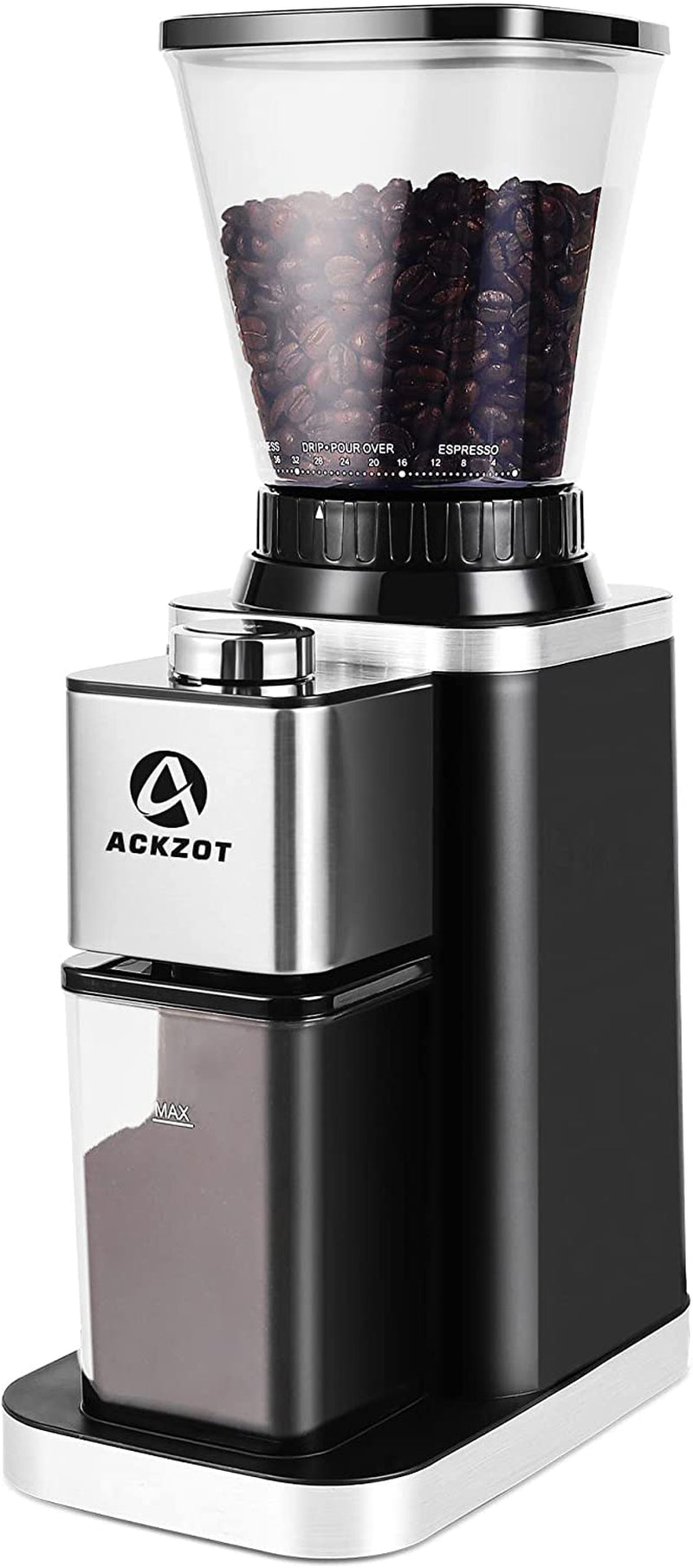 ACKZOT Coffee Grinder, Anti-Static Conical Burr Coffee Bean Grinder with 48 Precise Grind Settings for Espresso/Drip/Pour Over/French Press, 2-12 Cups, Uniform Grinding for Full Coffee Flavor