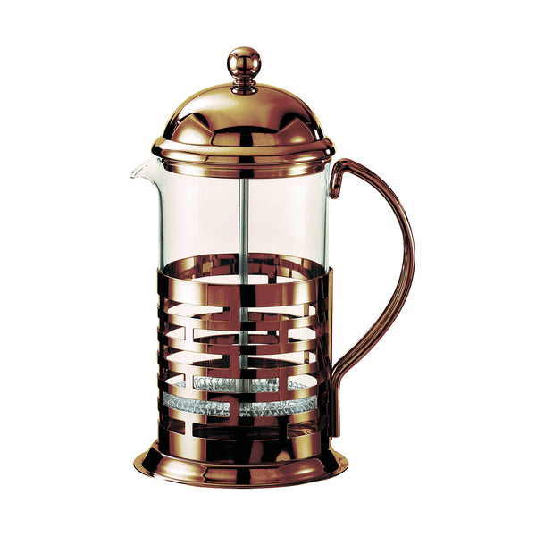 Service Ideas T877BRNZ Brick Coffee French Press, Glass and 18/8 Stainless Steel, Bronze, 1 Liter, 33.8 Ounces