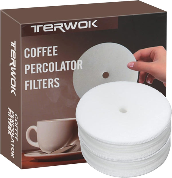 Percolator Coffee Filters - 100Pack Disposable Coffee Paper Filter, Camping Coffee Filters for Bozeman Percolator, 3.75 inch Premium Disc Coffee Filters For Percolators