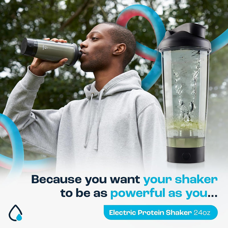 Electric Protein Shaker Bottle - USB Rechargeable Blender Bottles 24oz Shaker Bottles for Protein Mixes Blender Bottle - Protein Mixer Protein Shaker - Shaker - Gadgets for Men - Gym Accessories Black