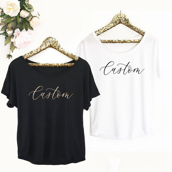 Personalized Dolman Shirts for Women and Girls - Custom Print