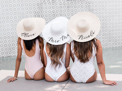 Custom Beach Hats - Personalized Bridesmaid and Bachelorette Party Hats with Custom Names