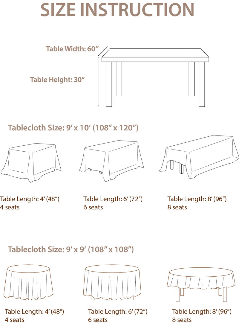 Reception Table Cloth - Fits 4ft  6ft Table - 2 Styles