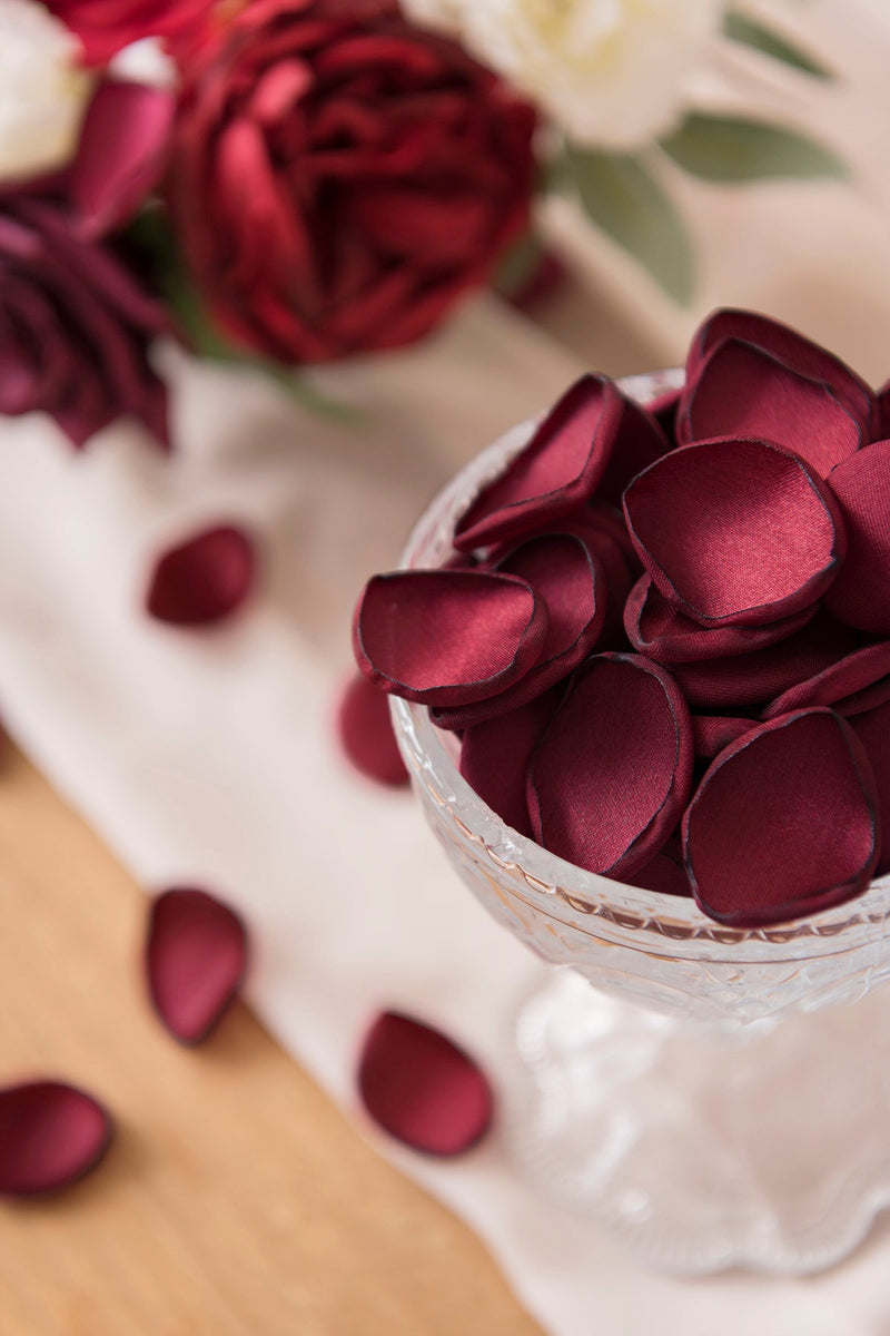 Burgundy  Navy Silk Rose Petals