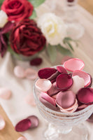 Silk Rose Petals in Burgundy & Blush