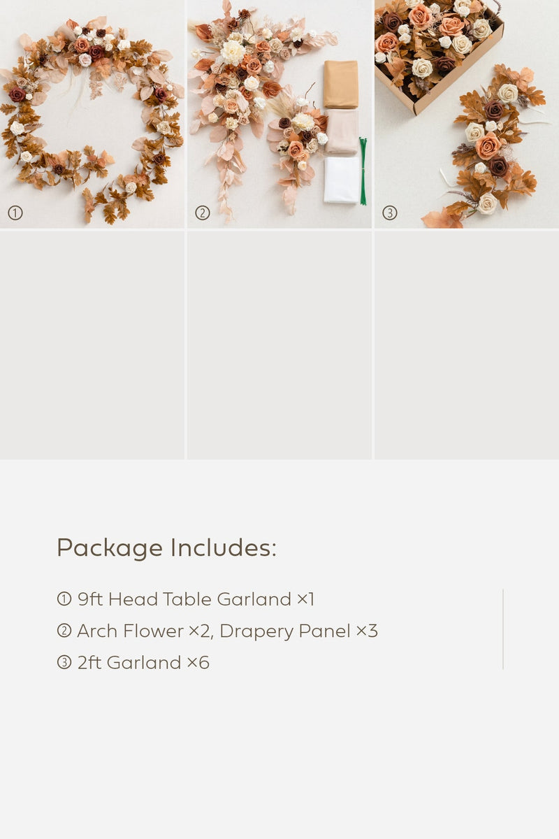 Rust  Sepia Wedding Decor Package - Pre-Arranged