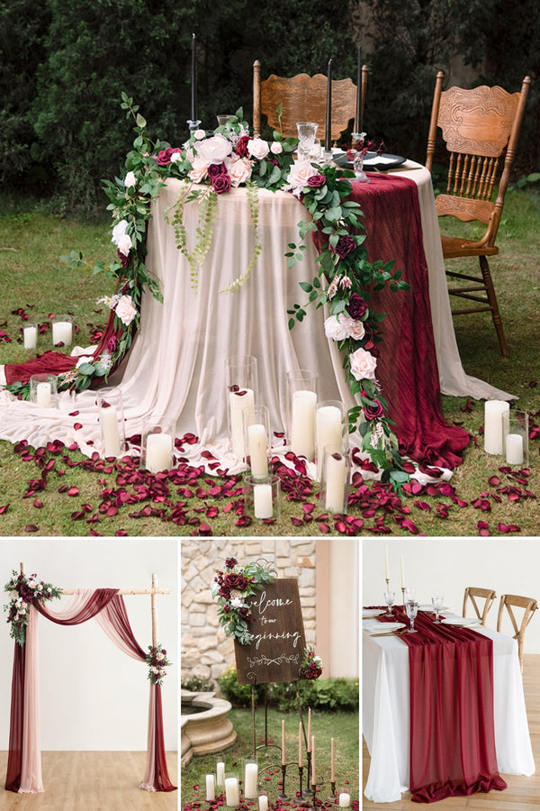Romantic Marsala Wedding Decor Package